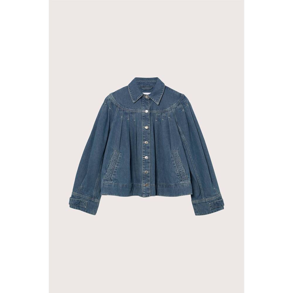 NEW MERLETTE easton denim jacket in mid blue wash - Picture 6 of 6